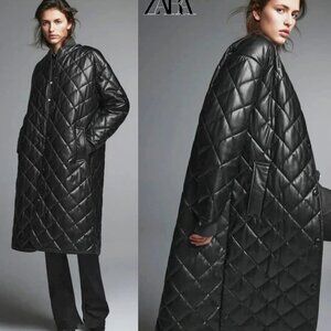 Zara Quilted Coat NWOT